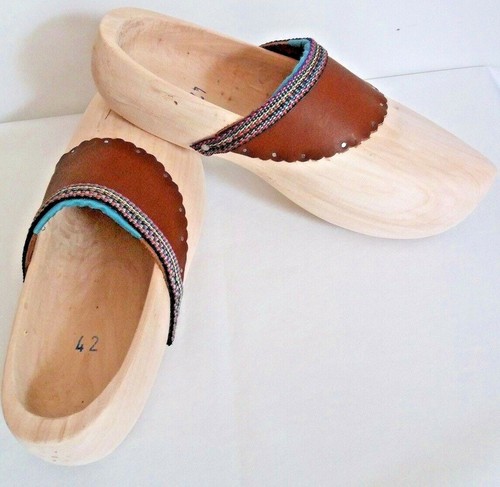Holzschuhe lederbesatz - , ***